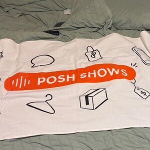 Posh White Towel with Orange Accent